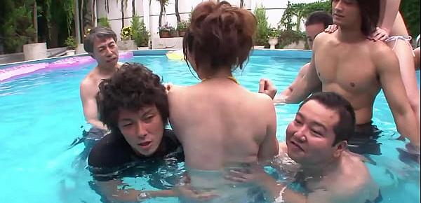  Japanese pool orgy, full uncensored JAV movie